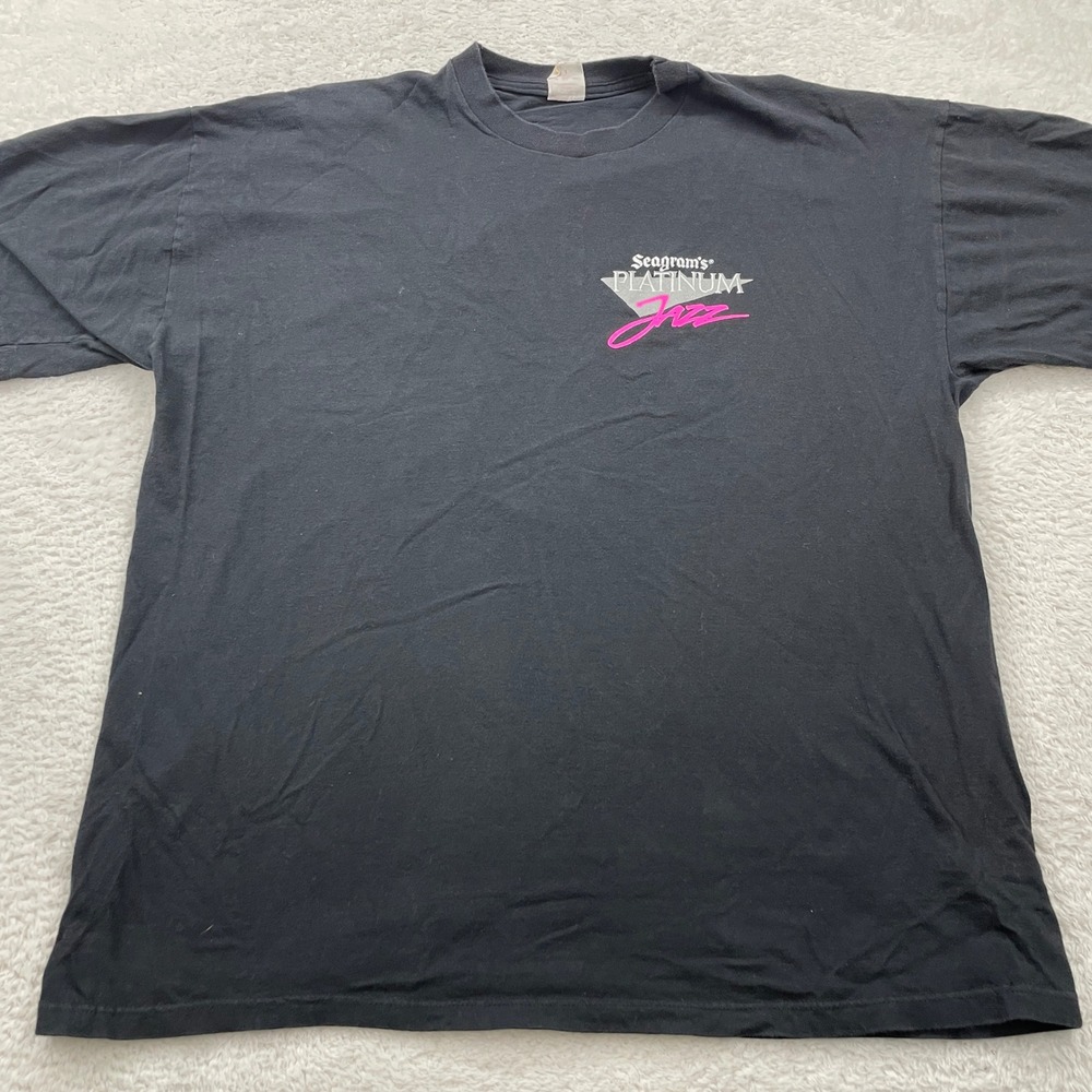 Vintage Seagrams Platinum‎ Jazz Black T-Shirt Adult Large 90s Concert